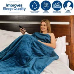 Heated Blanket with Hand Controller for 10 Heating Settings - Electric Blanket with auto Shut-Off ( Blue 50 x 60) - MedicalKingUsa - Image 4