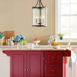 Hardiman Kitchen Cart Three Posts Base Finish: Red - Image 5