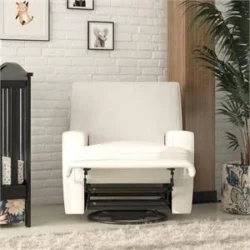 Baby Relax Rylan Swivel Glider Recliner Chair Coil Seating White - Image 2