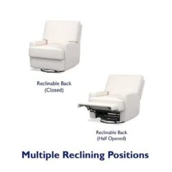 Baby Relax Rylan Swivel Glider Recliner Chair Coil Seating White - Image 9