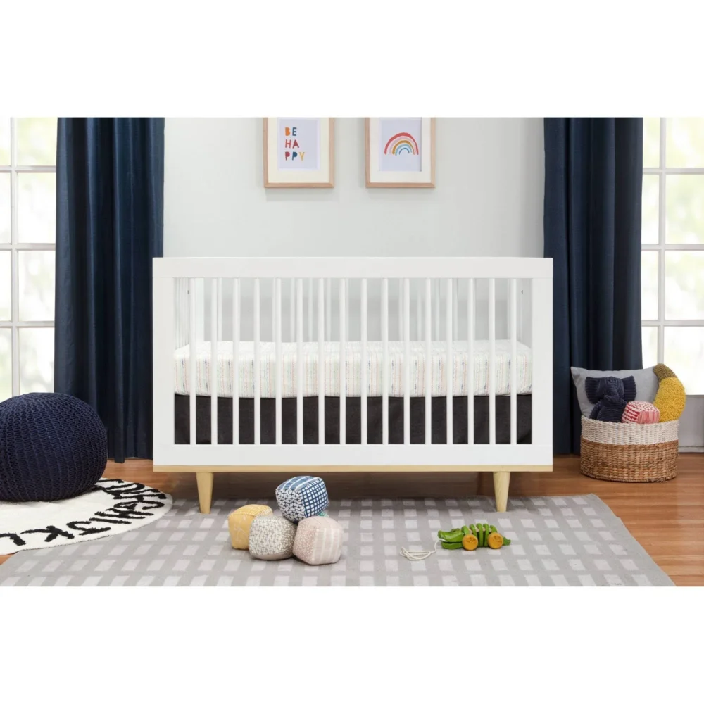 Baby Mod Marley 3-in-1 Convertible Crib, Greenguard Gold Certified - White and Natural - Image 2