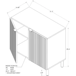 Sango Merk 2-Door Cabinet, Black - Image 3