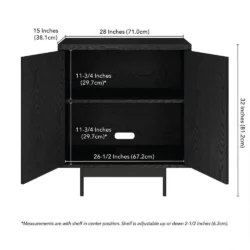 Hudson&Canal Whitman 28" Wide Rectangular Accent Cabinet in Black Grain - Image 5