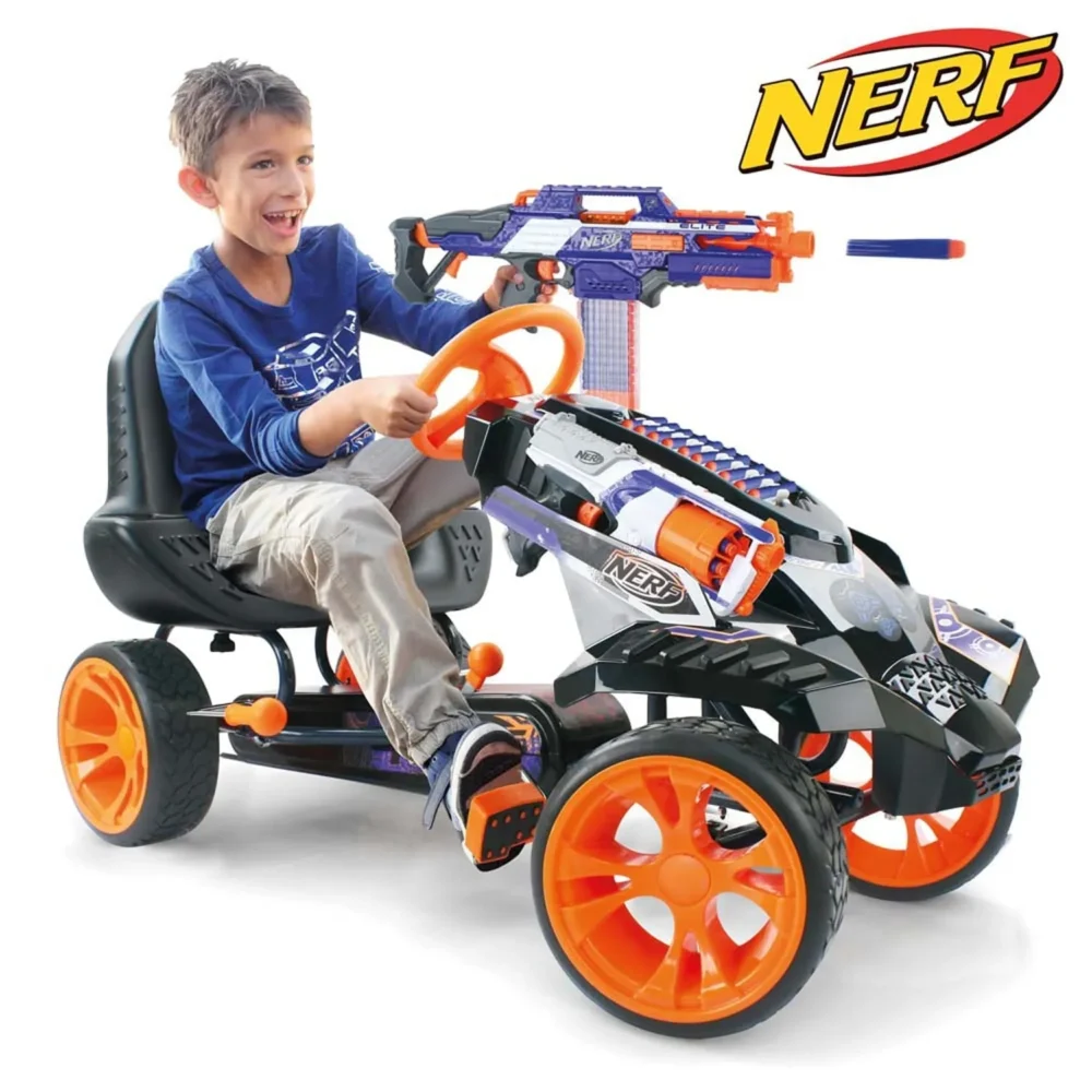 Nerf Battle Racer Ride-on Pedal Go-Kart for Boys and Girls, Multi-color - Image 2