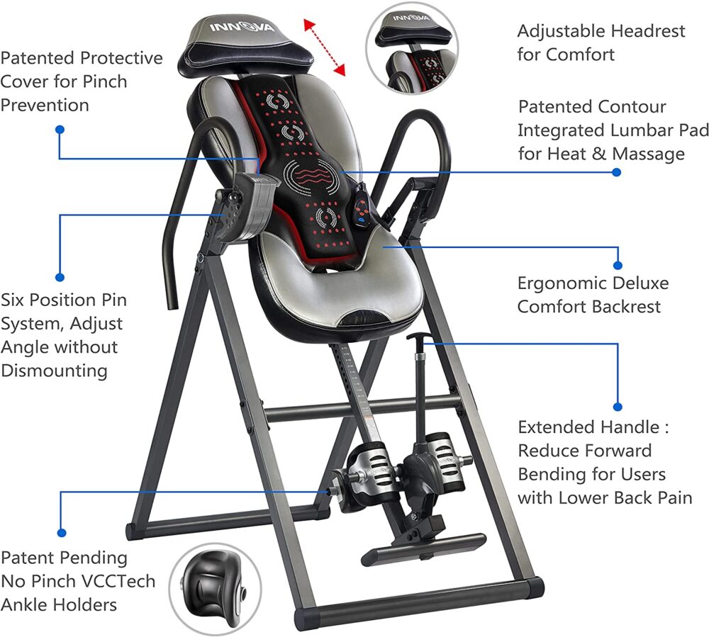 INNOVA HEALTH AND FITNESS ITM5900 Advanced Heat and Massage Inversion Table - Image 2