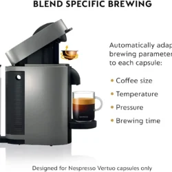 Nespresso Vertuo Plus Coffee and Espresso Maker by De’Longhi, Grey with Aeroccino Milk Frother - Image 3
