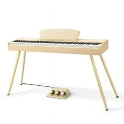 Donner DDP-80 Digital Piano 88 Key Weighted Keyboard, Full-Size Electric Piano for Beginners, with Sheet Music Stand, Triple Pedal, Power Adapter,